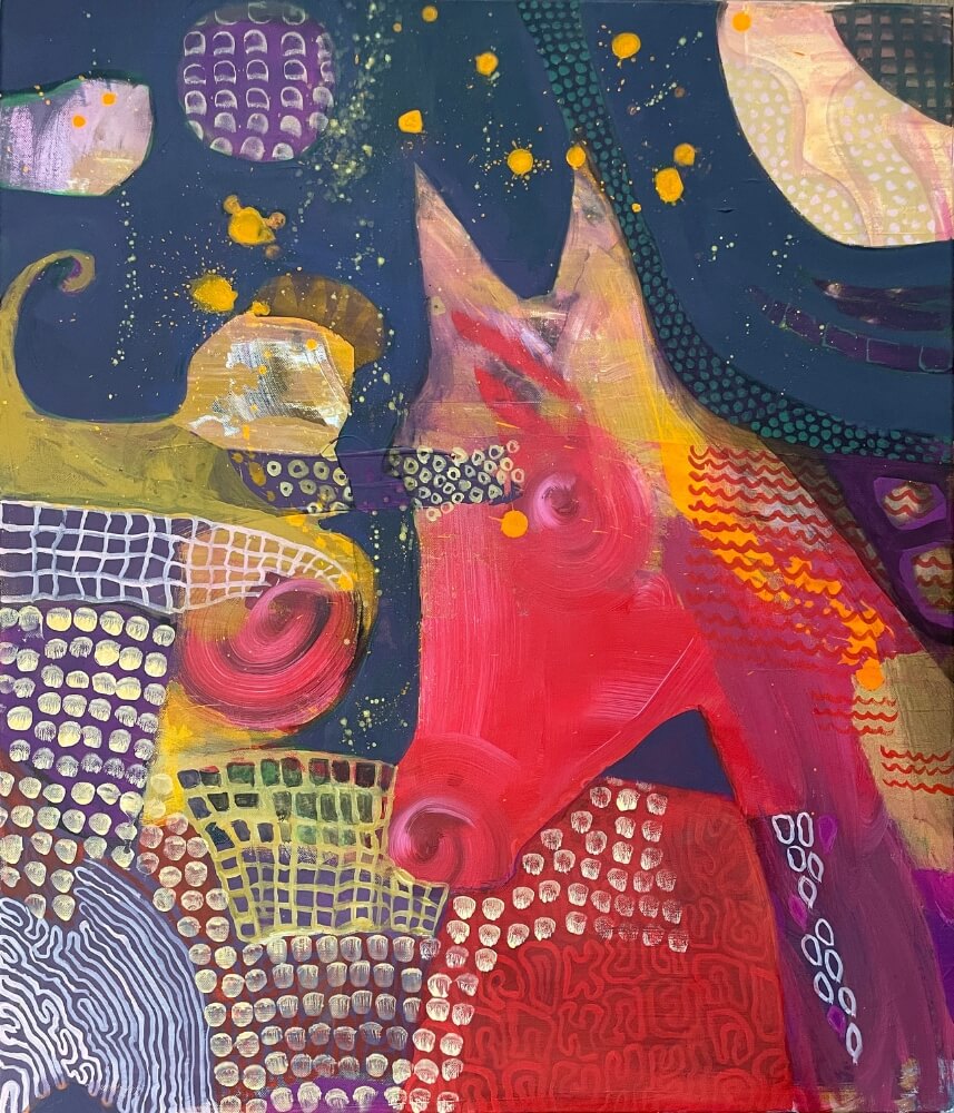 Malerei von Petra Gieffers, Rotes Pferd