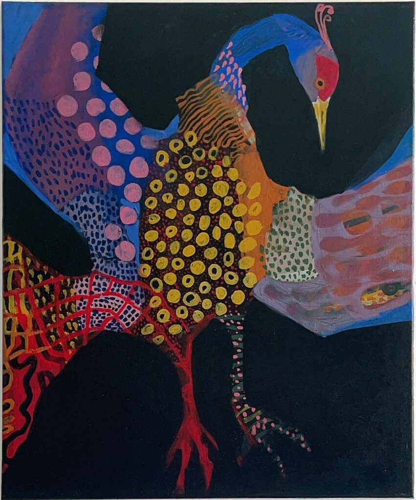 Königsvogel, Acryl auf Leinwand, 55x46 cm, 2024 - von Petra Gieffers