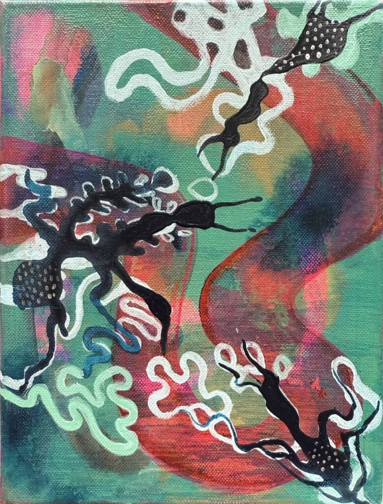 Ants, Acryl auf Leinwand, 24x18 cm, 2025