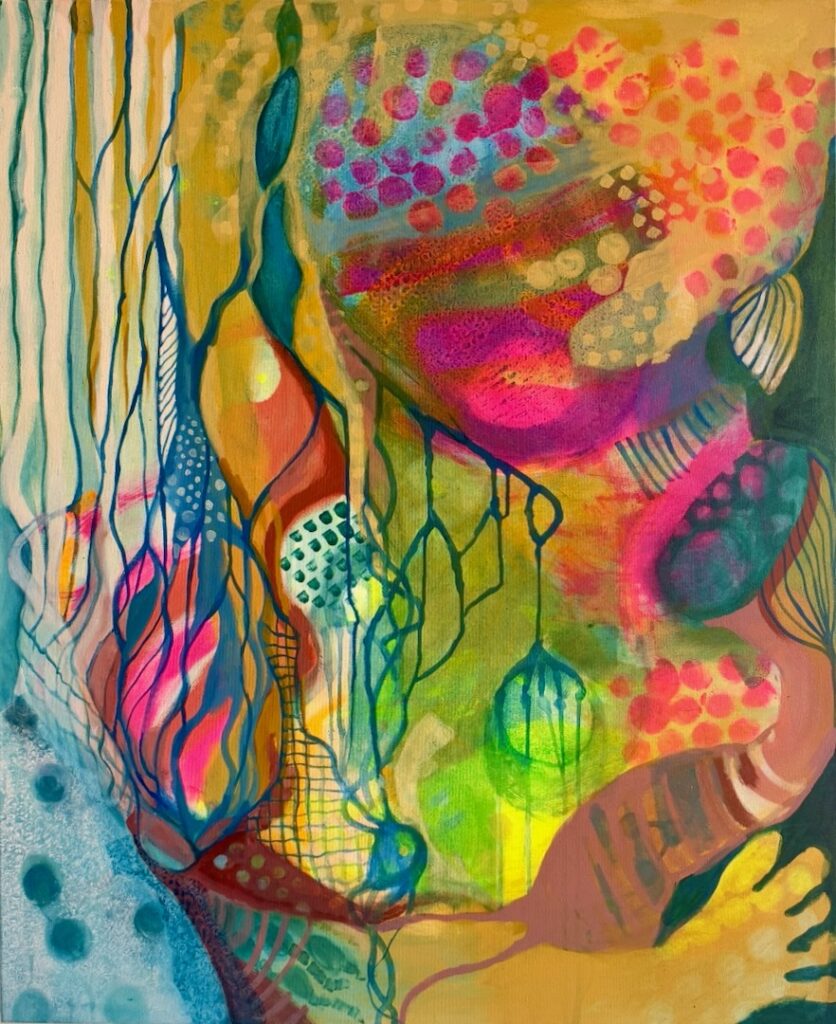 Aus dem Vollen, Acryl auf Leinw., 110 x 90 cm, 2026